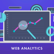 Shows a picture of a computer with the words "web analytics". Represents how private practice seo services at Simplified use data to help you