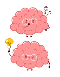 Two brains are shown. This demonstrates concepts of doing your own website optimization to boost therapist SEO. 