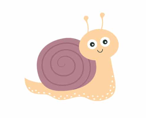 cute snail representing the url slug that you can optimize for SEO