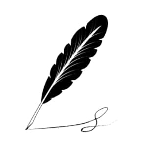 Feather pen with a few scribbles. SEO for therapists can help reach your ideal clients by ranking higher on google. An SEO Specialist can help.