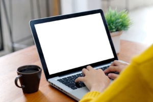 A blank screen on a laptop- Simplified seo consulting can help with removing backlinks from your private practice website | spammy backlinks | backlinks from a pornsite | seo for therapists
