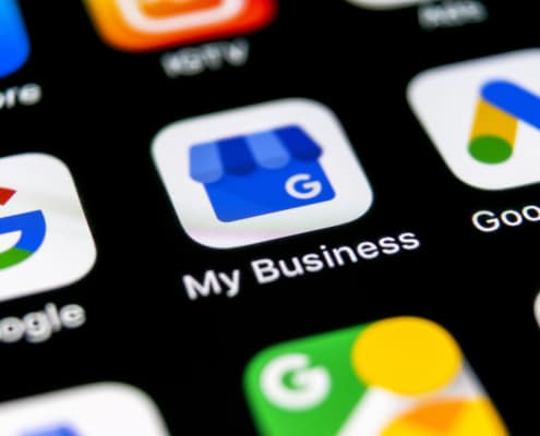 A close up of a screen with Google My Business. Learn more Google My Business in counseling. Simplified SEO Consulting can offer support with local SEO for therapists and other services. Learn more about how to build SEO for therapists today! 65202