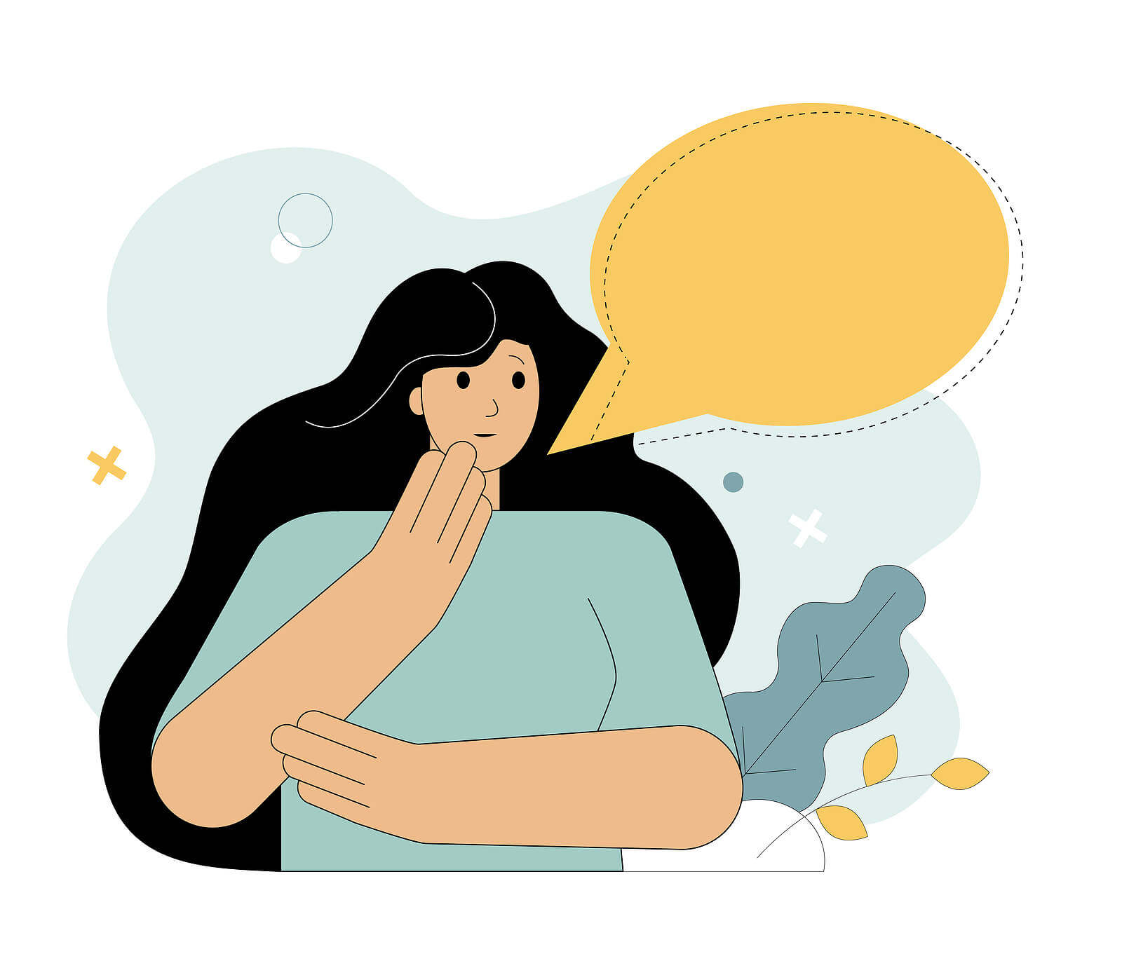 Cartoon woman pondering. If you are thinking about investing in SEO, then you are in the right place. We have training and Done for you SEO services. If you are seeking SEO for mental health professionals, our team can help. 
