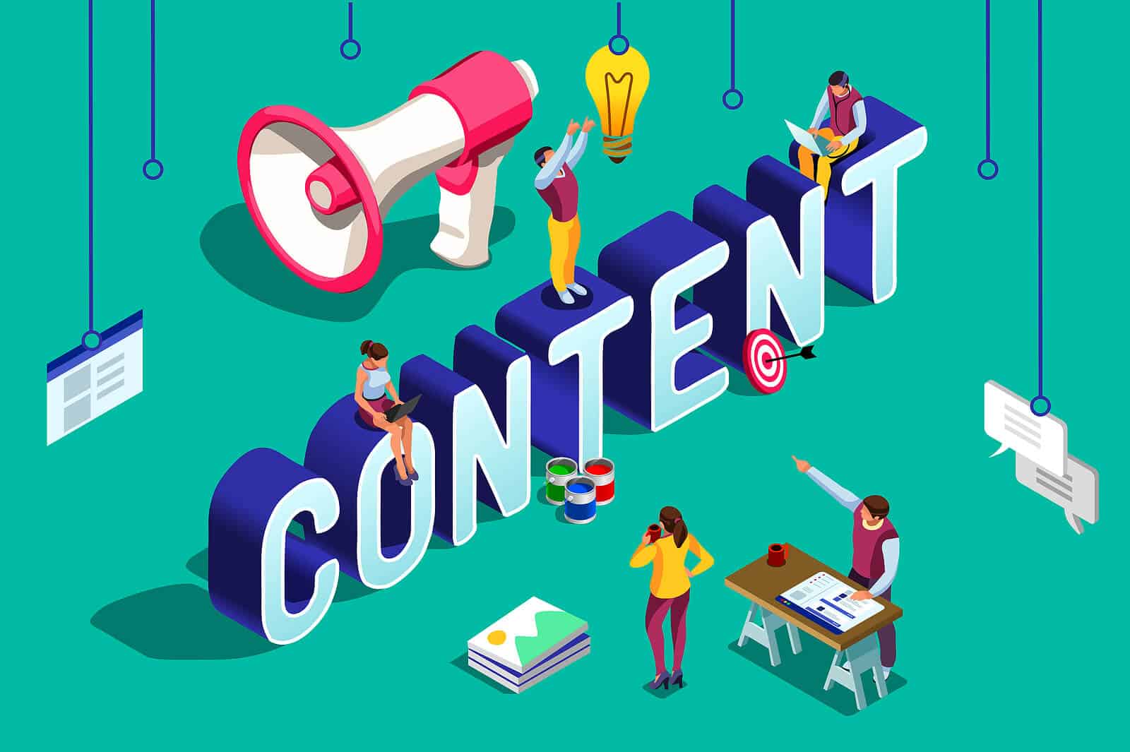 Graphic of the words content with people around them. Looking to learn why content is so important for SEO in Healthcare? Our team can show you how SEO strategy for the healthcare industry can be done successfully. 