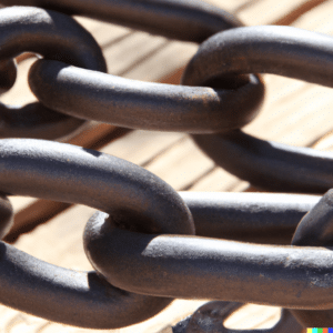 A Dall-E rendered photo of chains linked together representing how websites are linked together through backlinks. If you're a private practice owner wondering how therapists can get more backlinks this is the blog post for you!