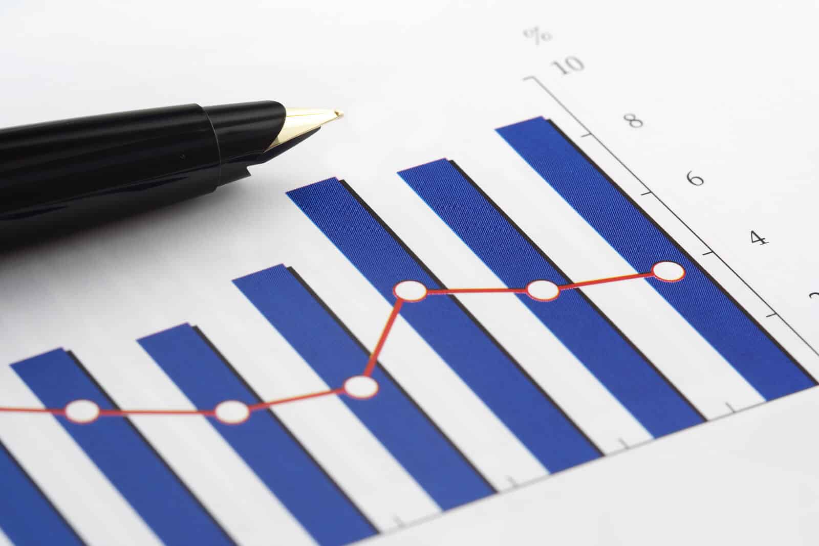 A pen laying on a graph of data. Personal injury lawyer SEO can help you reach your ideal clients. We have SEO services available for personal injury lawyers!