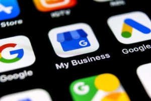 A close up of a screen showing the app icon for Google Business Profile. Learn how this can offer support with local seo for personal injury lawyers. Contact us today to learn more about local seo. 