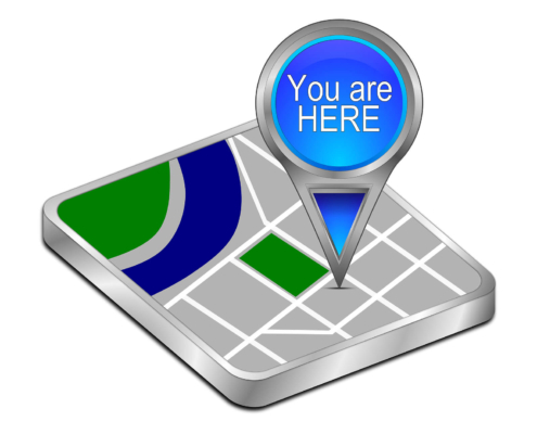 A map with a blue pinpoint saying "you are here." Local SEO for personal injury lawyers is valuable for boosting your online presence. Learn more SEO techniques here.