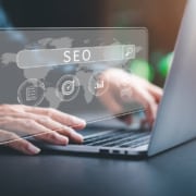 SEO in search bar on laptop. SEO is great to grow your law firm, counseling practice or functional medicine practice. Learn more SEO tricks here!