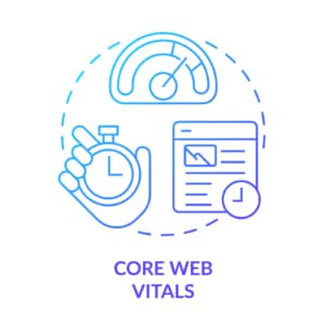 A graphic showing different parts of core web vitals. These can help improve SEO for online counseling and support overall therapist SEO. Learn more about SEO for therapists today.