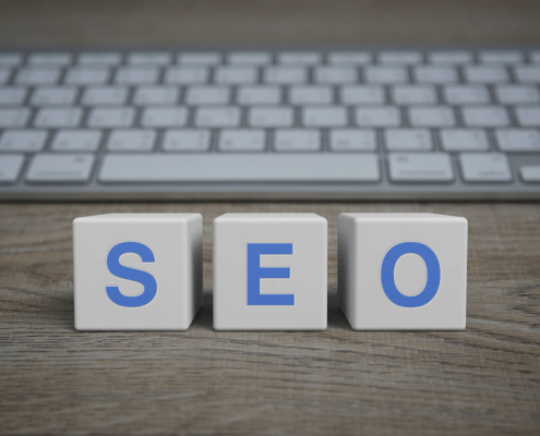 A set of three blocks spelling out SEO. Want to grow your business with SEO in mental health? Our team can help you grow your business today