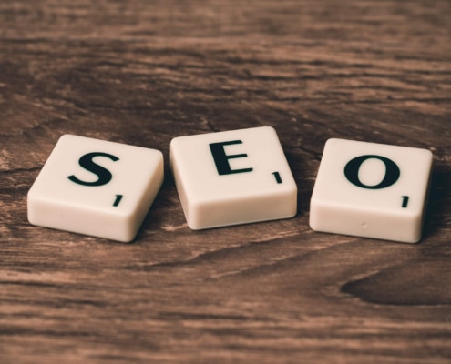The tile letters spell out SEO. SEO for private practice owners can help establish your business and grow your client base.