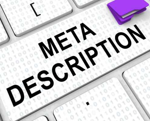 Shows the words "Meta Description" on a keyboard key. Represents how meta descriptions can help with private practice SEO and seo for private practices.