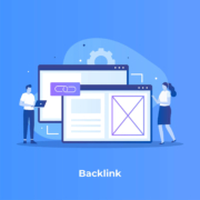 A cartoon of 2 people working near large website screens. Want to know how to get backlinks for therapists? Read our blog to discover which backlinks to acquire.