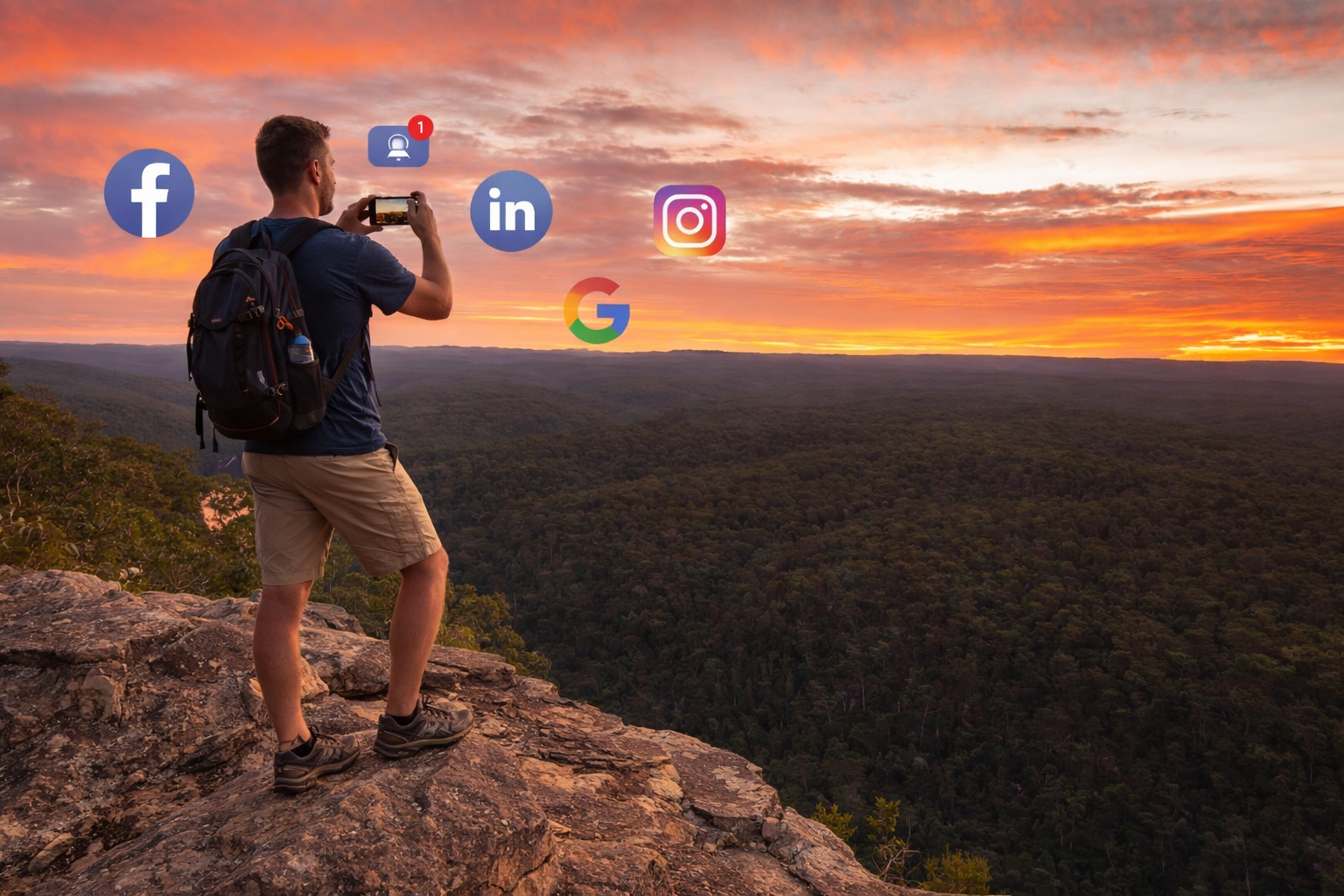 Image of a woman standing on one foot holding a stick on the top of a cliff overlooking the sunset. With comprehensive SEO services for therapists and counselors, you can focus on what you do best as a private practice owner. Get SEO help for therapists with Simplified SEO Consulting.