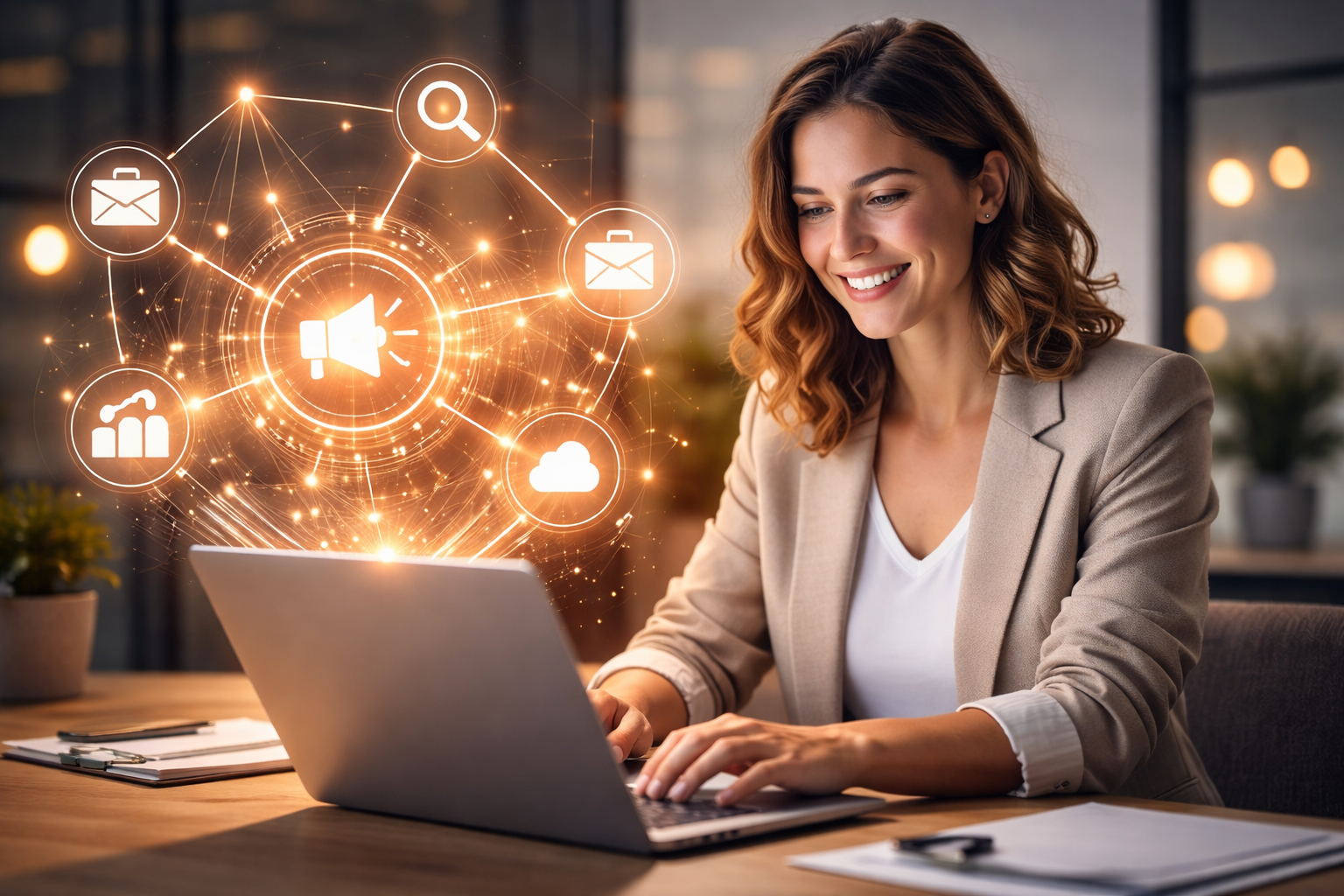 Image of a person typing on laptop computer with a brain animation showing above them. Discover how you can get custom SEO services for therapists and private practice websites.