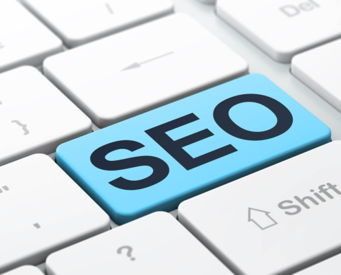 A white keyboard with one bright blue key labeled "SEO." Do you know which keys to press to get your therapy practice ranking higher in search results? SEO for therapists means having the right strategy so that ideal clients can find you with ease.