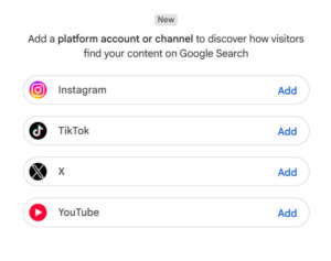 social media platforms | seo and social media management | social media marketing for therapists | social media for therapists | austin, tx | houston, tx | dallas, tx | katy, tx A screenshot of Google Search Console platform connection screen, showing Instagram & other social medias. Social media marketing for therapists is evolving. Learn why Google Search Console is important for reaching ideal clients.